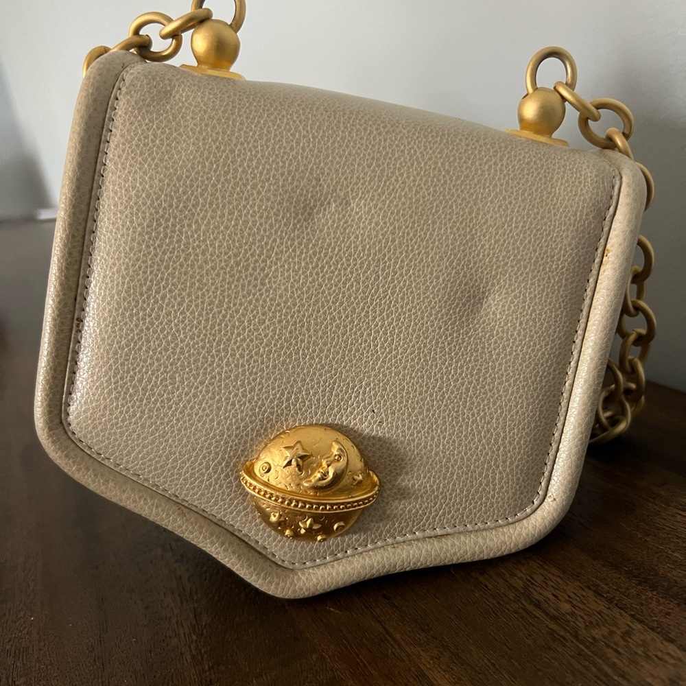 Vincenza Inc. 1993 Beige Leather Crossbody Bag